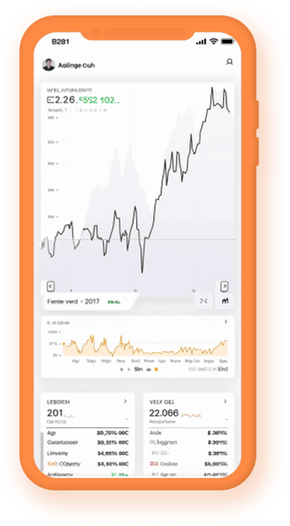 Handheld portfolio tool displaying live crypto figures